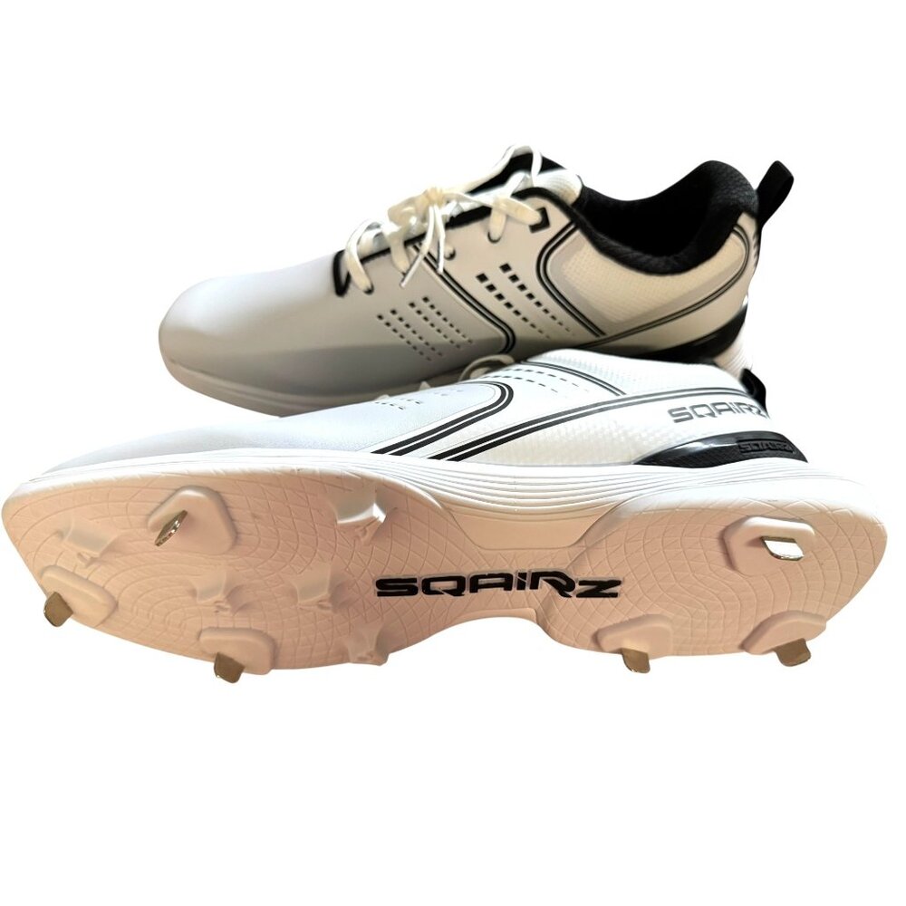 Sqairz Men's White Baseball Cleat Shoes Size 14‎ NWOB